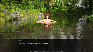 3D gra porno: erotyczna przygoda Jhonsa z Audrey i Lizzie nad rzeką